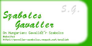 szabolcs gavaller business card